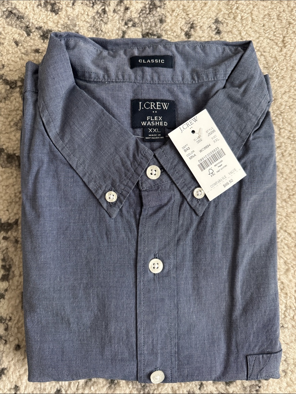 J. Crew Flex Washed Button-Down Shirt - Slate Blue